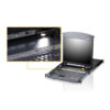 ال سی دی کنسول کی وی ام 8 پورت با کابل Cat5 و چند رابط کاربری در دو ریل مدل KL1508A